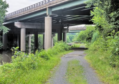 D & R Canal and Towpath under U S Route 1 Looking South