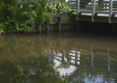 Carnegie Road Bridge and Bridgetender House Reflection